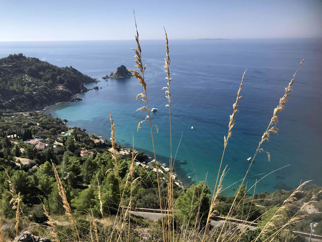 Rocky coastline and turquoise sea near Porto Ercole